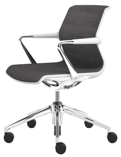 Unix Chair Fünfsternfuß, Silk Mesh dimgrey, Soft grey