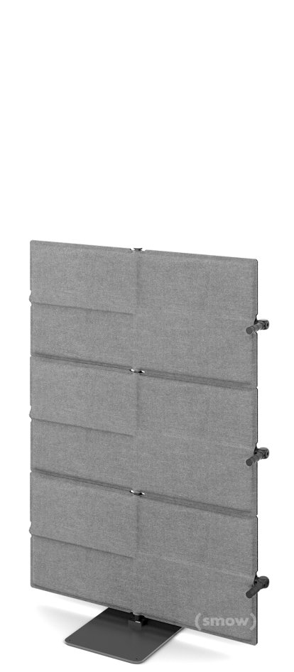 USM Privacy Panels Akustikwand Anbauelement, Mit Eckverbinder (für 90° Winkel), 1,09 m (3 Elemente), Anthrazitgrau