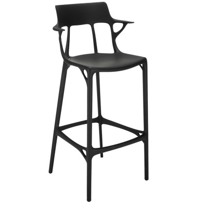 A.I. Barhocker Recycled, 75 cm, Schwarz