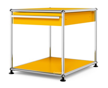 USM Haller Beistelltisch mit Schublade, Goldgelb RAL 1004