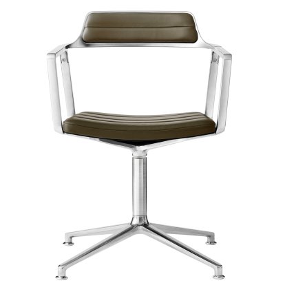 Swivel 452 Drehstuhl, Leder Bosco grün, Poliert