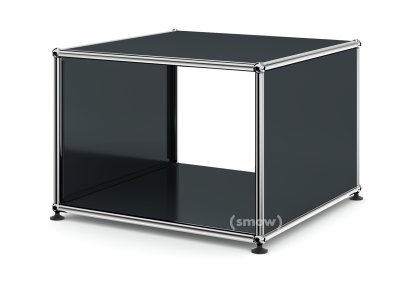 USM Haller Beistelltisch mit Seitenwänden, 50 cm, ohne Glas-Zwischentablar, Anthrazitgrau RAL 7016