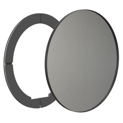 Unu Spiegel mit LED Beleuchtung rund (Set), ø 100 cm, Schwarz matt