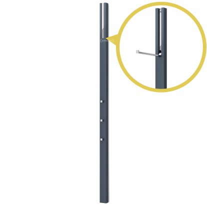 Line Garderobe, Lack Akzentfarbe stahlblau, Chrom glänzend