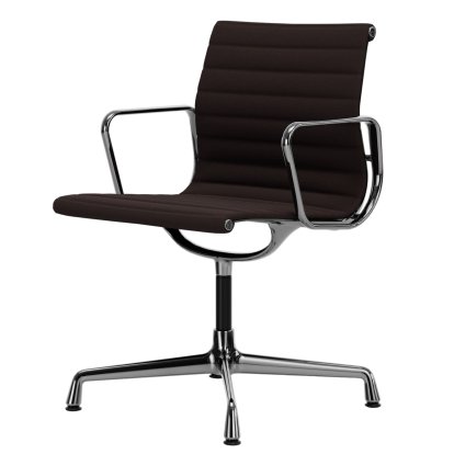 Aluminium Chair EA 103 / EA 104, EA 103 - nicht drehbar, Kastanie / moorbraun, Poliert