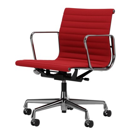 Aluminium Chair EA 117, Verchromt, Hopsak, Rot / poppy red