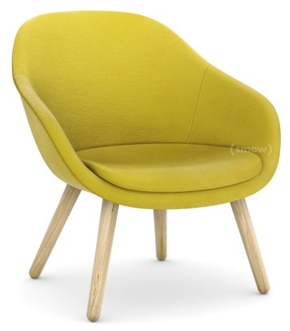 About A Lounge Chair Low AAL 82 Loungestuhl, Hallingdal 420 - gelb, Eiche lackiert, Mit Sitzkissen