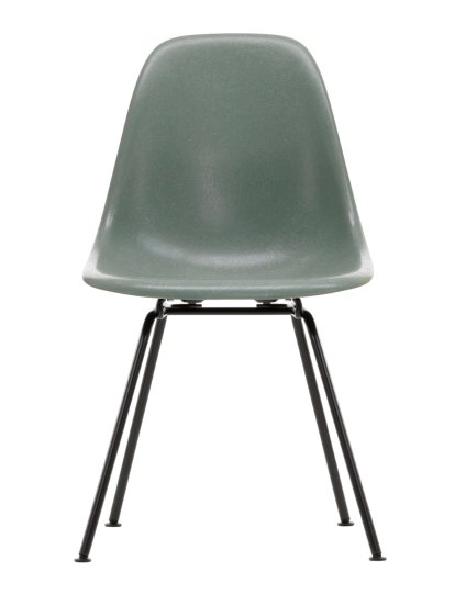 Eames Fiberglass Chair DSX, Eames sea foam green, Pulverbeschichtet basic dark glatt