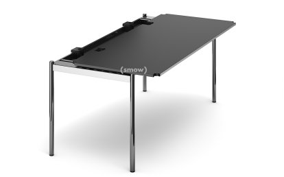 USM Haller Tisch Advanced, 175 x 75 cm, 41-Linoleum nero, Ohne Klappe