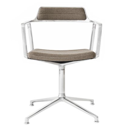 Swivel 452 Drehstuhl, Woll-Leinen-Mix dark sand, Poliert