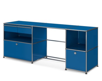 USM Haller Schreibtisch Typ 3, Enzianblau RAL 5010, Nivellierfüße