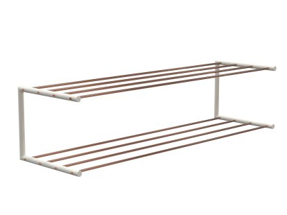 Nova Schuhablage, B 101,9 x T 30 cm, Kupfer poliert / weiß matt