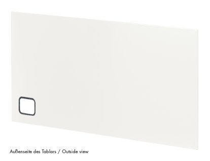 USM Haller Tablar mit Kabeldurchlass, 75 x 35 cm, Reinweiß RAL 9010, Unten rechts