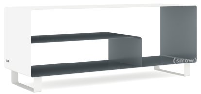 Sideboard R 111, Zweifarbig, Reinweiß (RAL 9010) - Basaltgrau (RAL 7012), Kufen lackiert in Außenfarbe