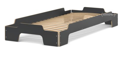 Rolf Heide Stapelliege Komfort, 90 x 200, CPL anthrazit, Rollbar