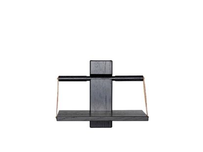 Wood Wall Wandregal, S (30 x 18 x 24 cm), Schwarz