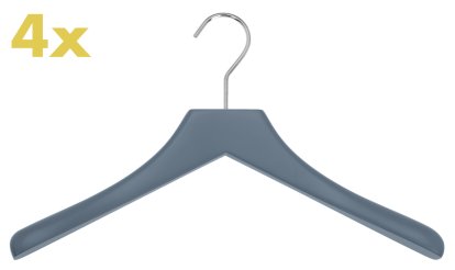 Kleiderbügel 0112 4er Set, Stahlblau, Chrom glänzend