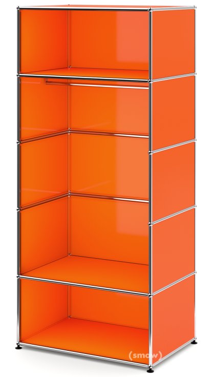 USM Haller Garderobe M mit Kleiderstange Typ 2, Reinorange RAL 2004