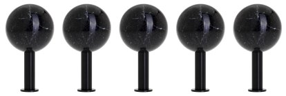 Dots Stone Wandhaken 5er Set, Nero Marquina / schwarz