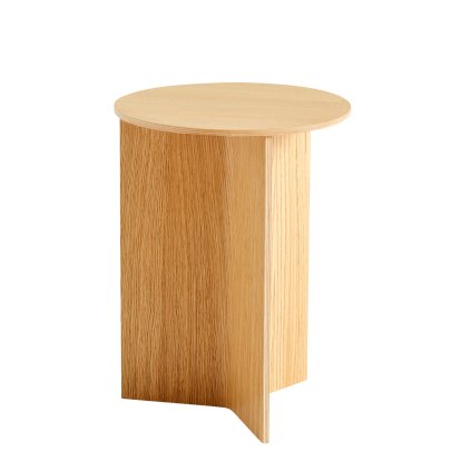 Slit Beistelltisch Holz, H 47 x Ø 35 cm, Oak lacquered