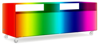 TV Lowboard R 109, Einfarbig, Wunschfarbe (RAL Classic), Transparentrollen
