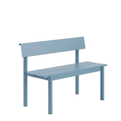 Linear Steel Bank mit Rückenlehne, L 110 x B 50,9 cm, Pale blue