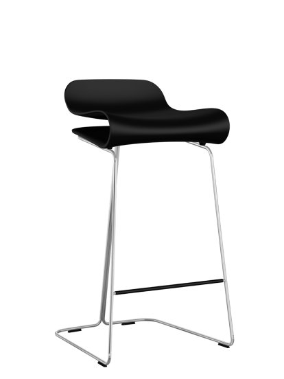 BCN Barhocker, Schwarz, Stahl, verchromt, Küchenvariante: 67 cm