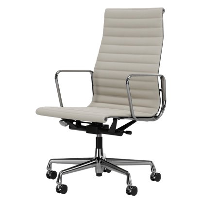 Aluminium Chair EA 119, Verchromt, Leder (Standard), Snow