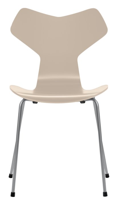 Grand Prix 3130 Stuhl, Lack, Light beige, Silver grey