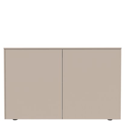 Aventa Sideboard mit Türen, 120 cm, 3 Höhenraster, Melamin kaschmirgrau, Kunststoffgleiter
