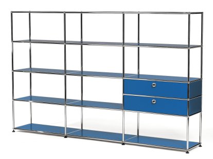 USM Haller Wohnzimmer Regal XL Typ 2, Enzianblau RAL 5010
