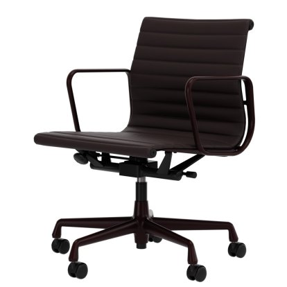 Aluminium Chair EA 117, Aluminium pulverbeschichtet dunkel-bordeaux, Leder (Standard), Pflaume
