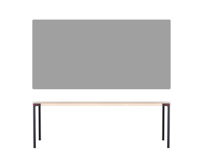 Seiltänzer Tisch, 75 x 220 x 90 cm, Linoleum grau, rot