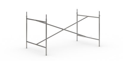 Eiermann 2 Tischgestell , Stahl farblos, senkrecht, mittig, 135 x 78 cm, Mit Verlängerung (Höhe 72-85 cm)