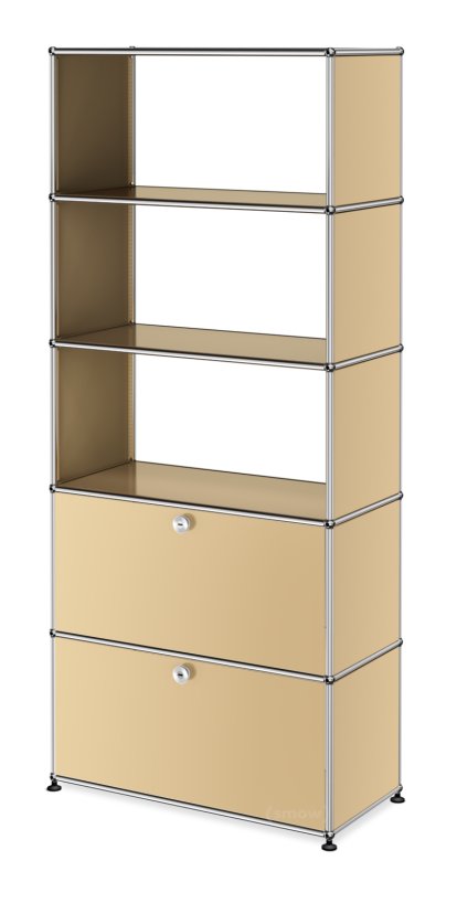 USM Haller Aktenregal mit 2 Klappen, oben ohne Rückwände, USM beige