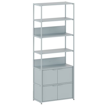 Unit Regal Stahl, 215 cm , 2 x Doppeltür, Blassblau