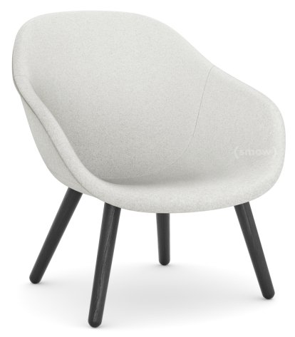 About A Lounge Chair Low AAL 82 Loungestuhl, Divina Melange 120 - hellgrau, Eiche schwarz lackiert, Ohne Sitzkissen