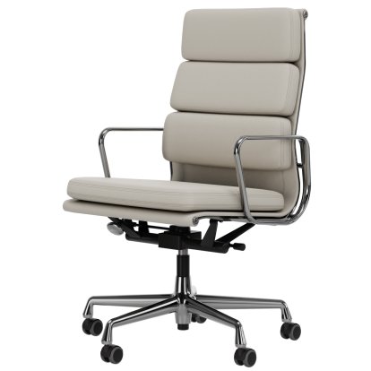 Soft Pad Chair EA 219, Poliert, Leder Premium F snow, Plano weiß, Weich für harte Böden