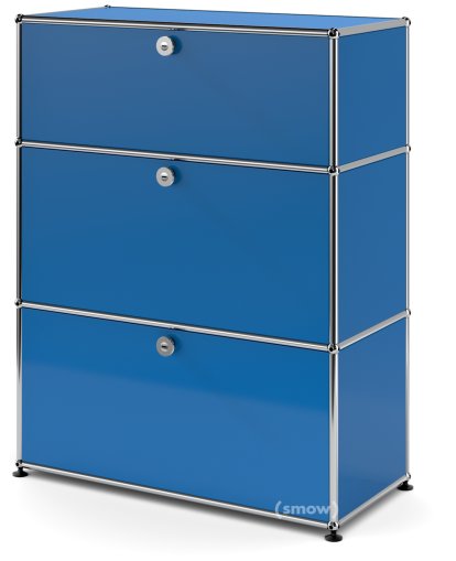 USM Haller Kommode mit 3 Schubladen, H 95 + 4 x B 75 x T 35 cm, Enzianblau RAL 5010