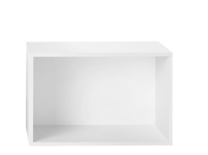 Stacked Regal System, L (65,4 x 43,6 x 35 cm), Mit Rückwand, Weiß