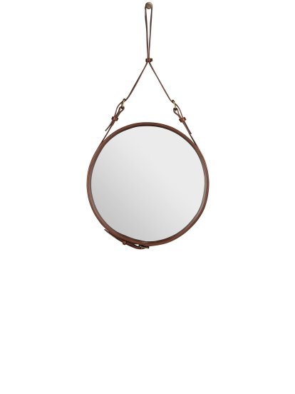Adnet Circulaire Wandspiegel, Ø 45 cm, Braun