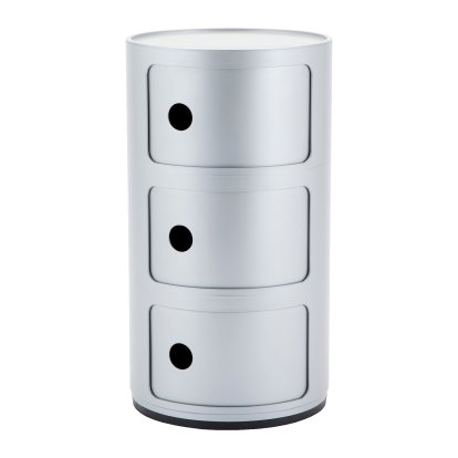 Componibili Container rund 3 Fächer, Silber