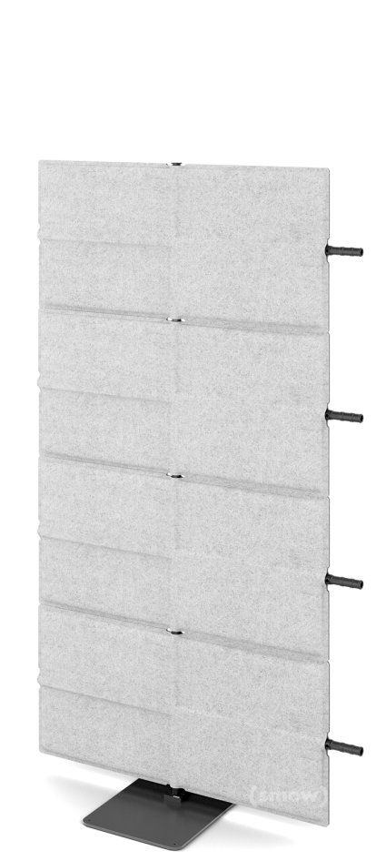 USM Privacy Panels Akustikwand Anbauelement, Mit Panelverbinder (für gerade Wand), 1,44 m (4 Elemente), Hellgrau