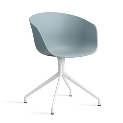 About A Chair AAC 20 Drehstuhl, Dusty blue 2.0, Aluminium weiß pulverbeschichtet
