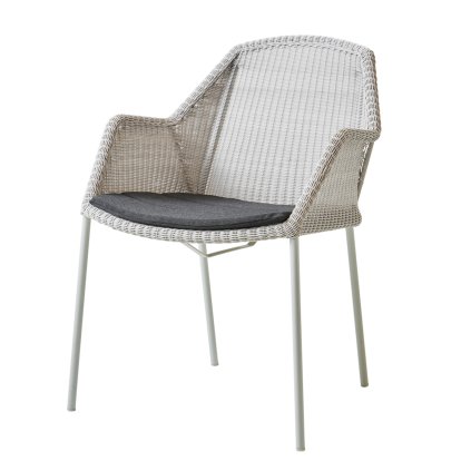 Breeze Stuhl, White grey, Mit Sitzkissen, Natté - Black