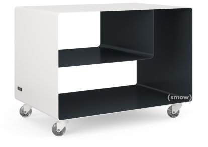 Rollwagen R 106, Zweifarbig, Reinweiß (RAL 9010) - Anthrazitgrau (RAL 7016), Transparentrollen