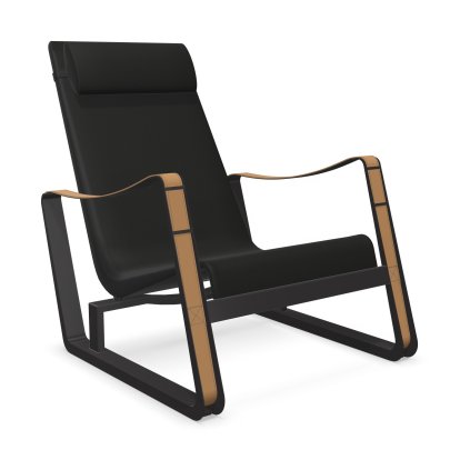 Cité Sessel, Gestell tiefschwarz/Leder nero