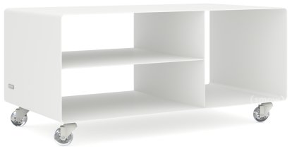 HiFi Lowboard R 104, Reinweiß (RAL 9010), Transparentrollen