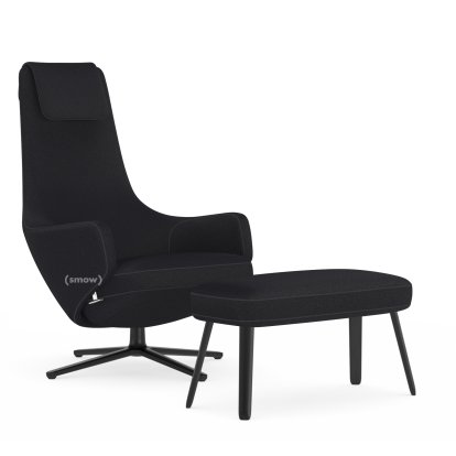 Repos Loungesessel, Sessel Repos & Panchina, Stoff Cosy 2 Merinoschwarz, 45 cm, Basic dark