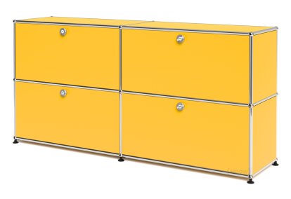 USM Haller Sideboard L, individualisierbar, Goldgelb RAL 1004, Mit 2 Klappen, Mit 2 Klappen